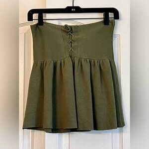 SKIRT, OLIVE GREEN, KNIT, MINI, size small
